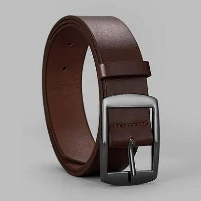 New Luxury Belt for Men PU Leather Belt Metal Pin Buckle High Quality Famous Brand Designer Waist Strap Belt for Jeans Plus Size Beauty World Shop