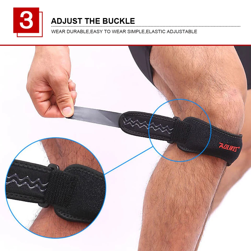 AOLIKES 1PCS Knee Braces for Knee Pain,Patella Knee Support Strap,Adjustable Patellar Tendon Stabilizer Band for Basketball Beauty World Shop