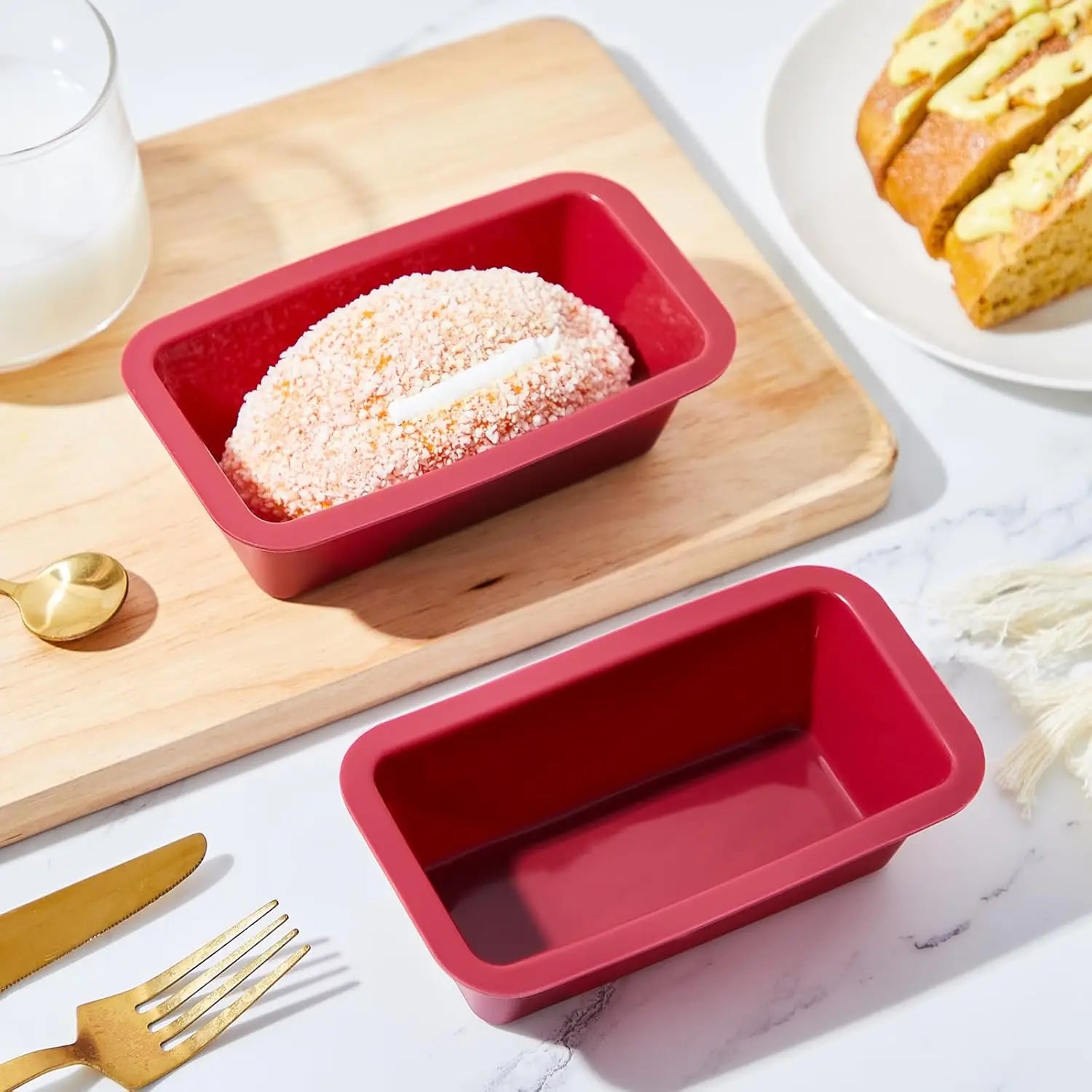 Silicone Baking Molds NonStick Rectangle Cake Pans Mini Loaf Pan Easy Release Bread Toast Mould Kitchen Accessories Pastry Tool Beauty World Shop