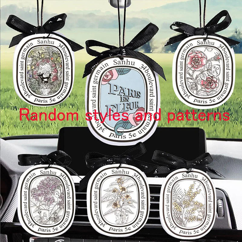 6Pcs Air Freshener Car Perfume Natural Scented Paper Auto Hanging Decoration fragrant tablets Aromatherapy Accessories Interior Beauty World Shop