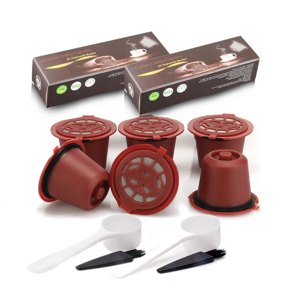 Reusable Coffee Capsule for Nespresso Machine with Stainless Filter Mesh Icafelas Refill Espresso Pod Kitchen Tamper Accessories Beauty World Shop