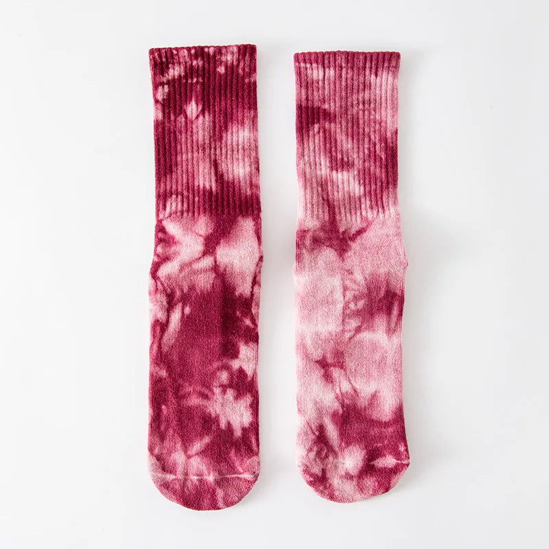 New Fashion Tie-dye Mid-calf Yoga Socks Pilates Socks Indoor Special Non-slip Sports Socks Dance Fitness Floor Socks Beauty World Shop