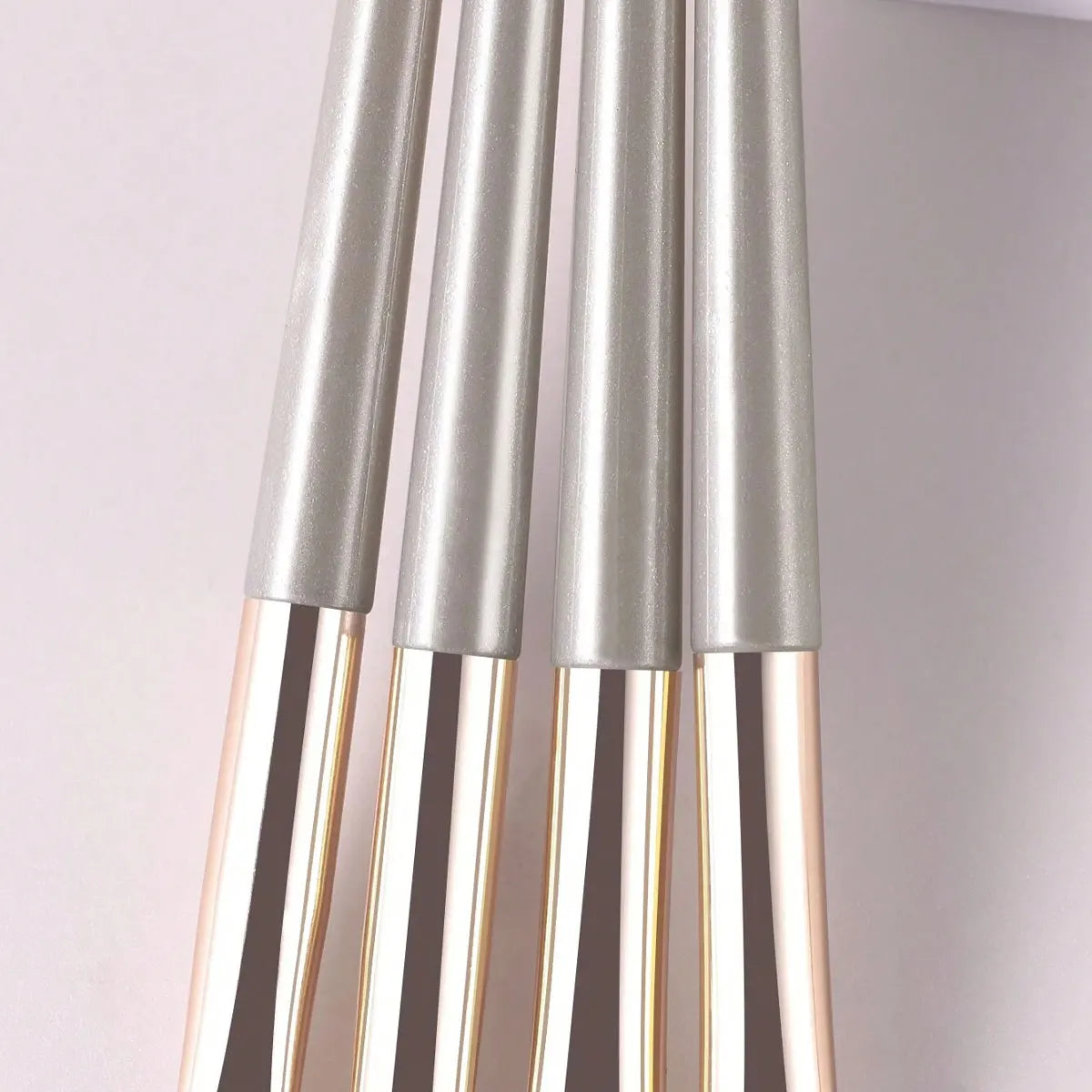 Champagne Silver Portable Eye Makeup Brush Set, 8pcs/Pack Beauty World Shop