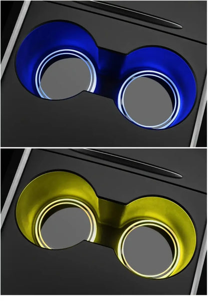 7 Colors Car Coasters Cup Holder LED Light Mats Bottle Light Sensor Atmosphere Interior Accessories Universal Beauty World Shop