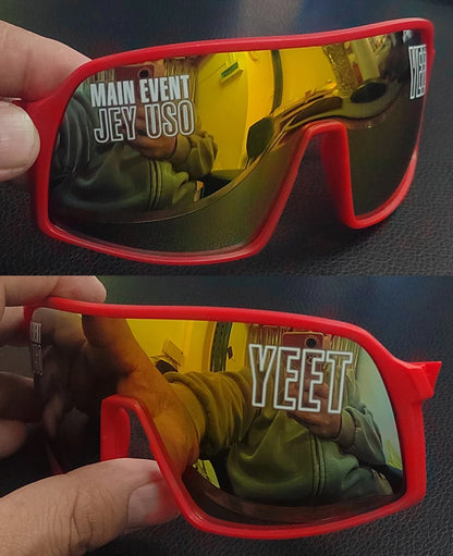 Jey Uso YEET Sunglasses Sports Shades MAIN EVENT Blue Glasses Bloodline USOS RARE Colors Motorcycle Glasses Beauty World Shop