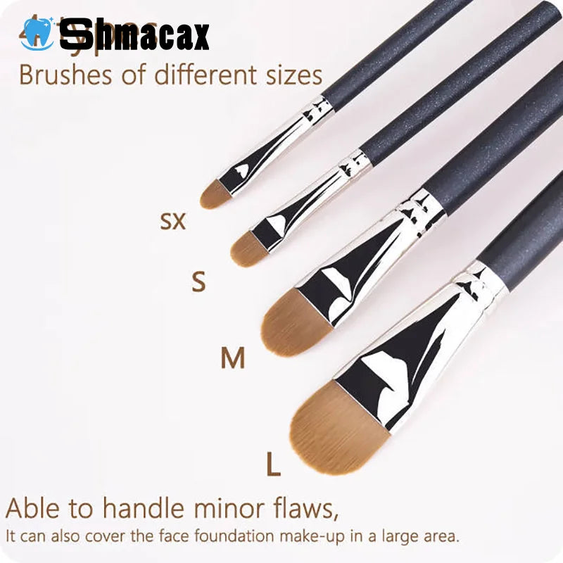 Flat Round Ultra-thin Foundation Concealer Makeup Brush Professional Contour Liquid Cream Concealer Make-up Tool 4 Types Sizes Beauty World Shop