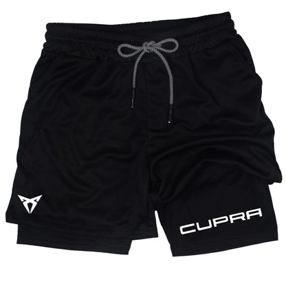 Men's Two-in-one Sports Shorts Breathable Casual Quick-drying Double-layer Shorts Summer Running Sportswear Bottoms M-3XL
