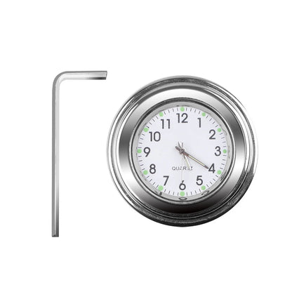 Aluminum Luminous Quartz Watch 22-25mm Motorcycle Scooter Bicycle Handlebar Mount Clock Time Display Clock Moto Accessories Beauty World Shop