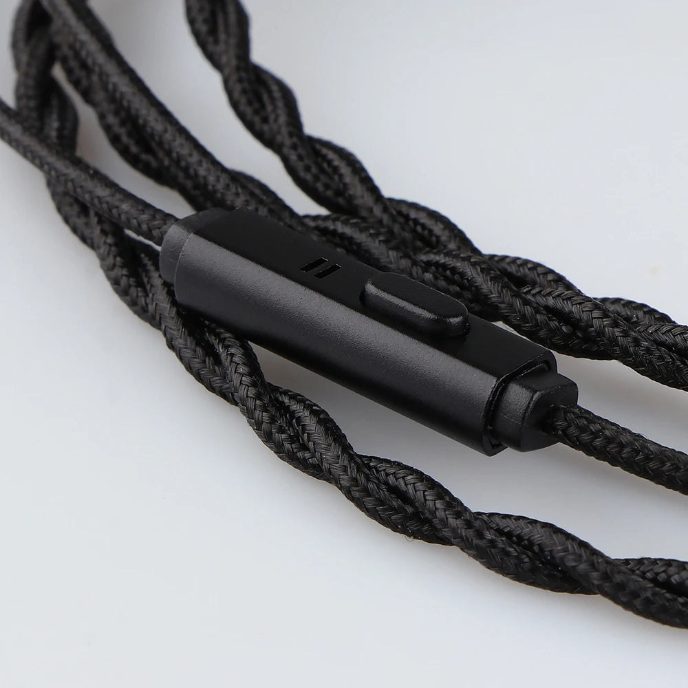 Tripowin Zombur 4N High Purity OFC Oxygen Free Cable HiFi IEM Cable with Mic Cotton Yarn Outer Layer for Audiophile Replacement