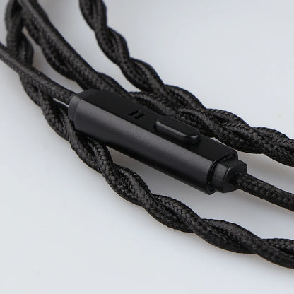 Tripowin Zombur 4N High Purity OFC Oxygen Free Cable HiFi IEM Cable with Mic Cotton Yarn Outer Layer for Audiophile Replacement