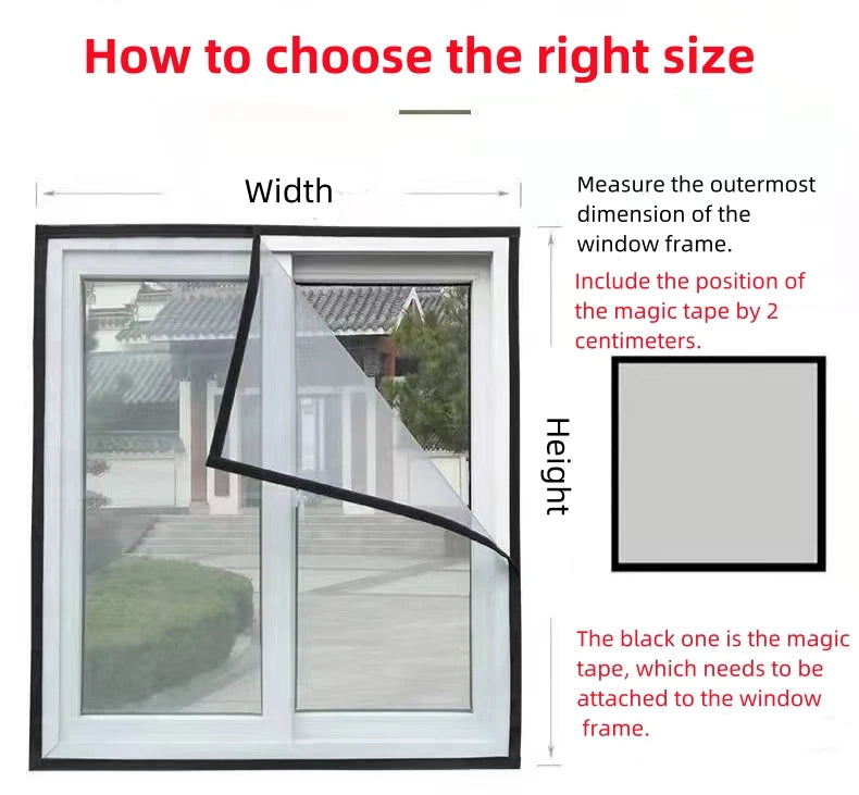 Summer mosquito proof door and window screens, available in various sizes (white) Beauty World Shop
