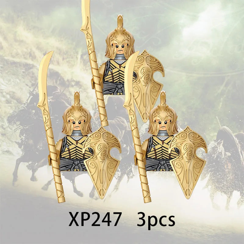 3pcs Lord Rings Elves Orcs Army Dwarf Rohan Mini Action Toy Figures Building Blocks Assembly Toys for Kids Birthday Gift Beauty World Shop