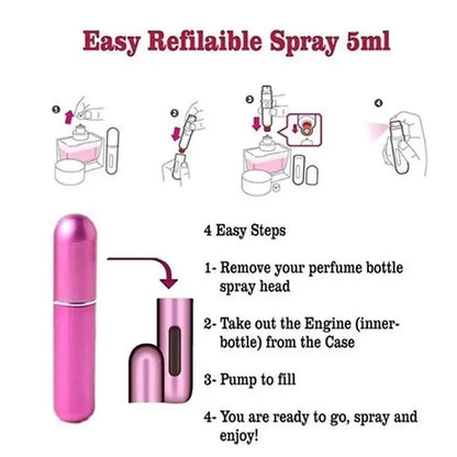 5/8ml Portable Perfume Atomizer Liquid Container For Cosmetics Mini Aluminum Spray Alcochol Empty Refillable Bottle Beauty Fashion
