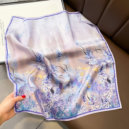Scarf 100% Silk Bandana Women Square Scarves Wrap Kerchief Spring Fashion Luxury High Quality Headband Hijab Shawls 2026 Beauty World Shop