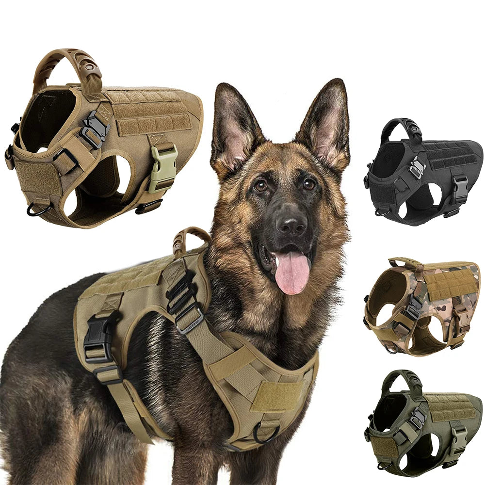 Military Large Dog Harness Training Pet Vest for French Bulldog German Shepherd Malinois Tactical Harnesses For Dogs Accessories Beauty World Shop