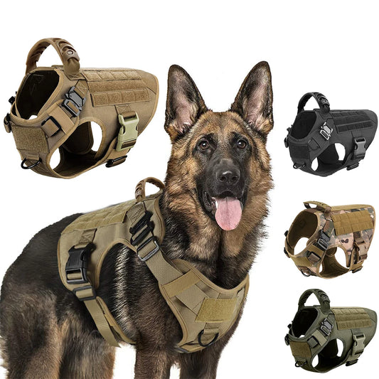 Military Large Dog Harness Training Pet Vest for French Bulldog German Shepherd Malinois Tactical Harnesses For Dogs Accessories Beauty World Shop