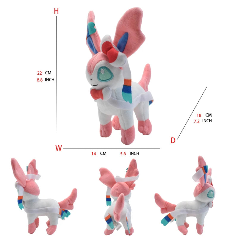 Eevee Evolution Sylveon Flareon Jolteon Umbreon Vaporeon Pikachu Stuffed Animal Soft Dolls Kids Baby Gift Beauty World Shop