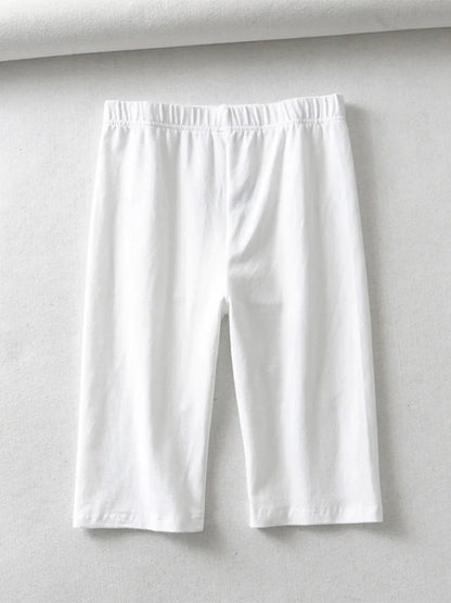 sexy women cotton high waist elastic pure color slim Knee-Length biker shorts female Beauty World Shop