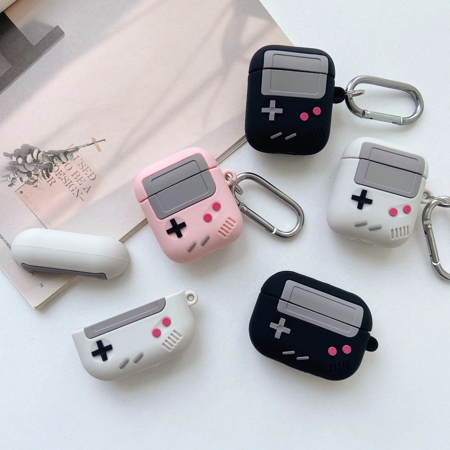 Fashion Classic Retro Game Console Earphone Case For Airpods 4 1 2 3 Pro For AirPods Pro2 Generation Gameboy Silicone Headpho