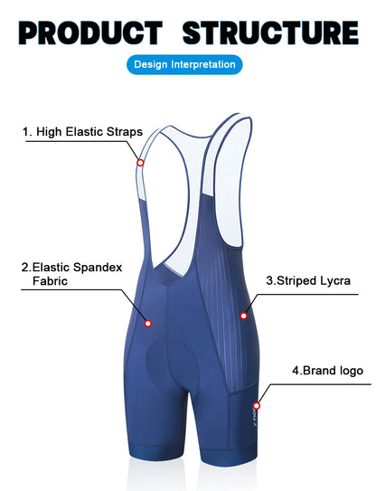 X-TIGER Men's Cycling Shorts Long Distance Riding Bib Shorts Pro Men's Cycling Shorts High Density Foam Cushion 5 CM Leg Gripper Beauty World Shop