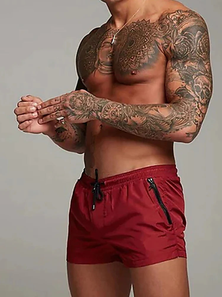 Mens Swim Trunks with Zipper Pockets Mesh Liner Summer Beach Board Shorts Quick Dry Swimming Bathing Suit Swimsuit Swimwear Beauty World Shop