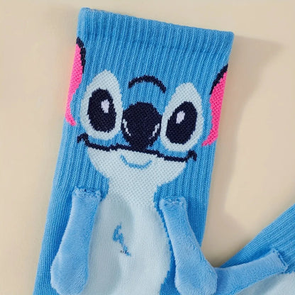 Disney Stitch Crew Socks Kawaii Soft Cotton Blend for Adults Kids Daily Wear Christmas Birthday Gift Beauty World Shop