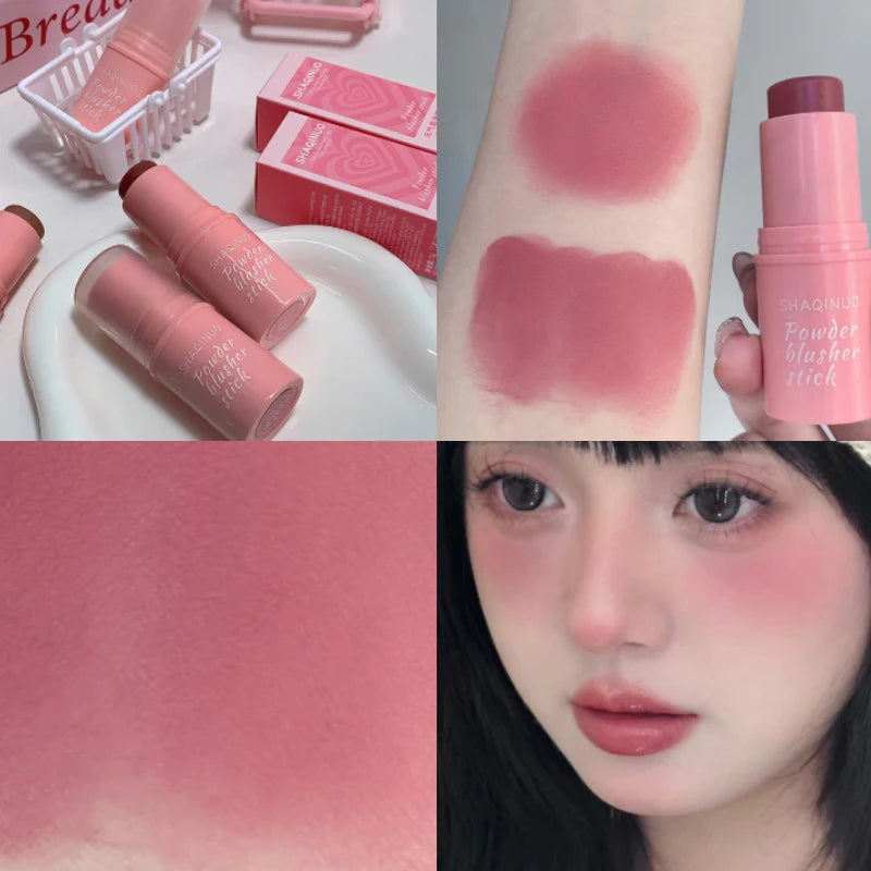 SHAQINUO Energizing Blush Stick - Natural Matte Finish, Creamy Texture, Easy to Blend for a Youthful Glow Beauty World Shop