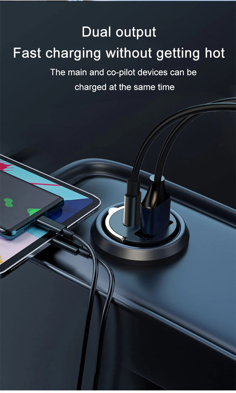 200W mini car charger fast charging for iPhone QC3.0 mini PD USB Type C car mobile phone charger for Xiaomi Samsung Huawei Beauty World Shop