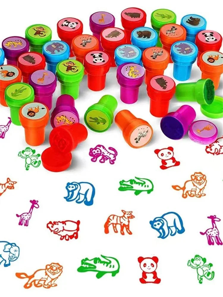 10pcs Assorted Stamps for Kids Self-ink Stamps Children Toy Stamps Smiley Face Seal Scrapbooking DIY Painting Photo Album Decor Beauty Fashion