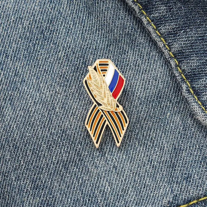 Victory Day Enamel Pin St. George's Ribbon Symbol Brooch Bag Clothes Lapel Pin Badge Jewelry Gift Beauty World Shop