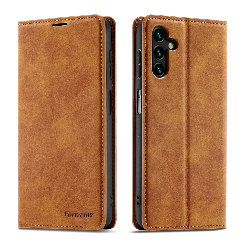 Leather Phone Case For Samsung S26 S25 edge S24 S23 FE S22 Ultra S21 S20 S10 Plus Note 20 10 9 Magntic Flip Card Wallet Cover Beauty World Shop