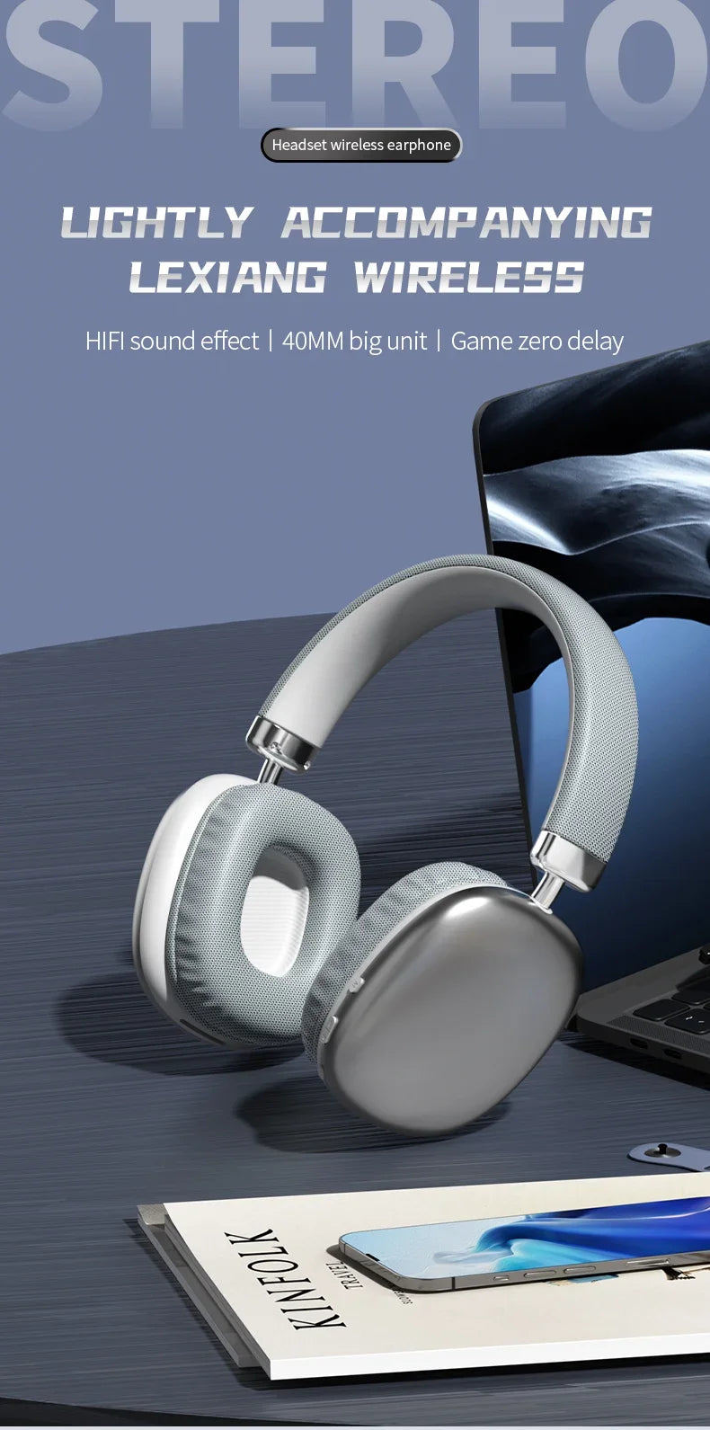 2025 NEW Air Max Bluetooth Earphone Over ear Wireless Headset stereo surround gaming Headphone For Apple Iphone Xiaomi Phone Beauty World Shop
