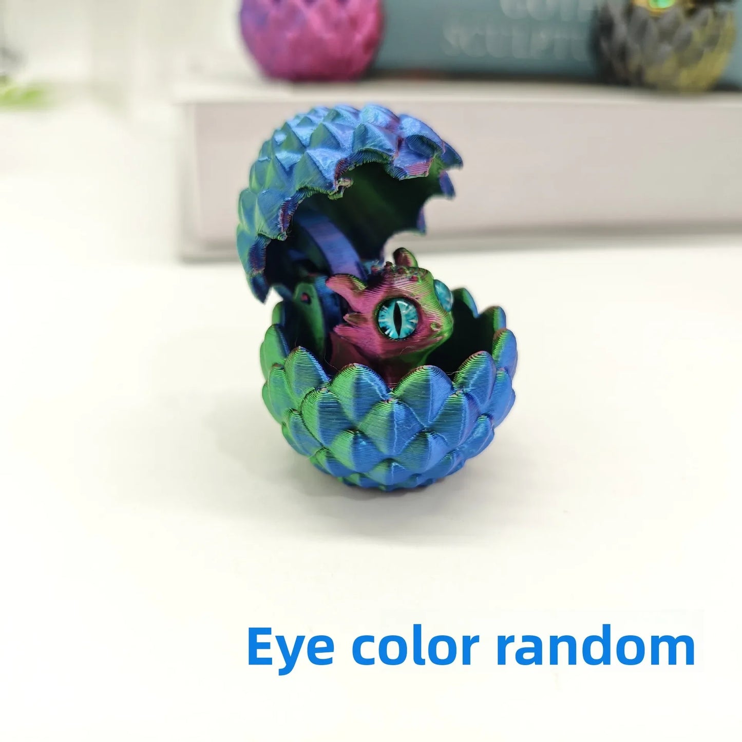 3D Printed Toys Artistic Dragon Egg Statue Small Hatching Dragon Figure Modern Home Decoration Miniature Desk Decor Beauty World Shop