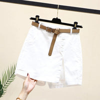 white with belt