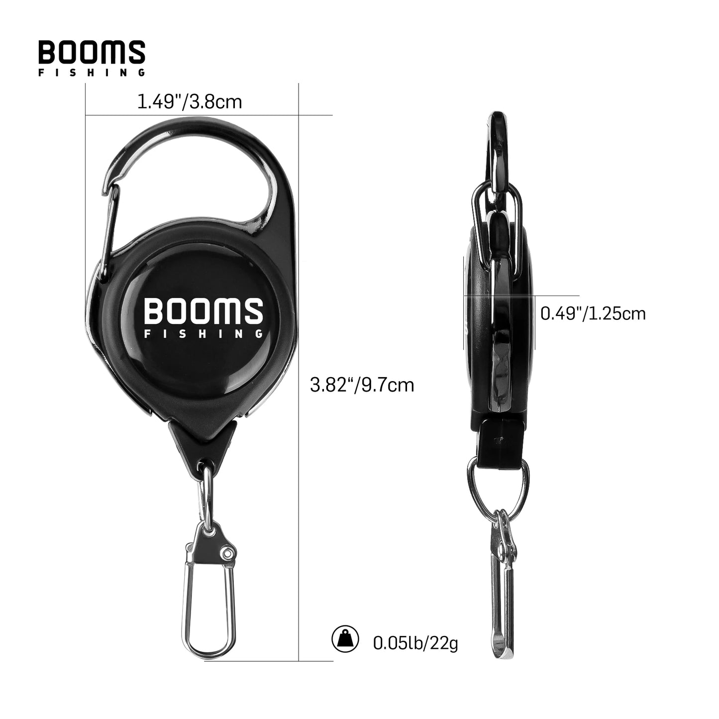 Booms Fishing Retractable Key Chain 2pcs with Antirust Spring Easy Release Badge Holder Fly Fishing Zinger Retractor Accessories Beauty World Shop