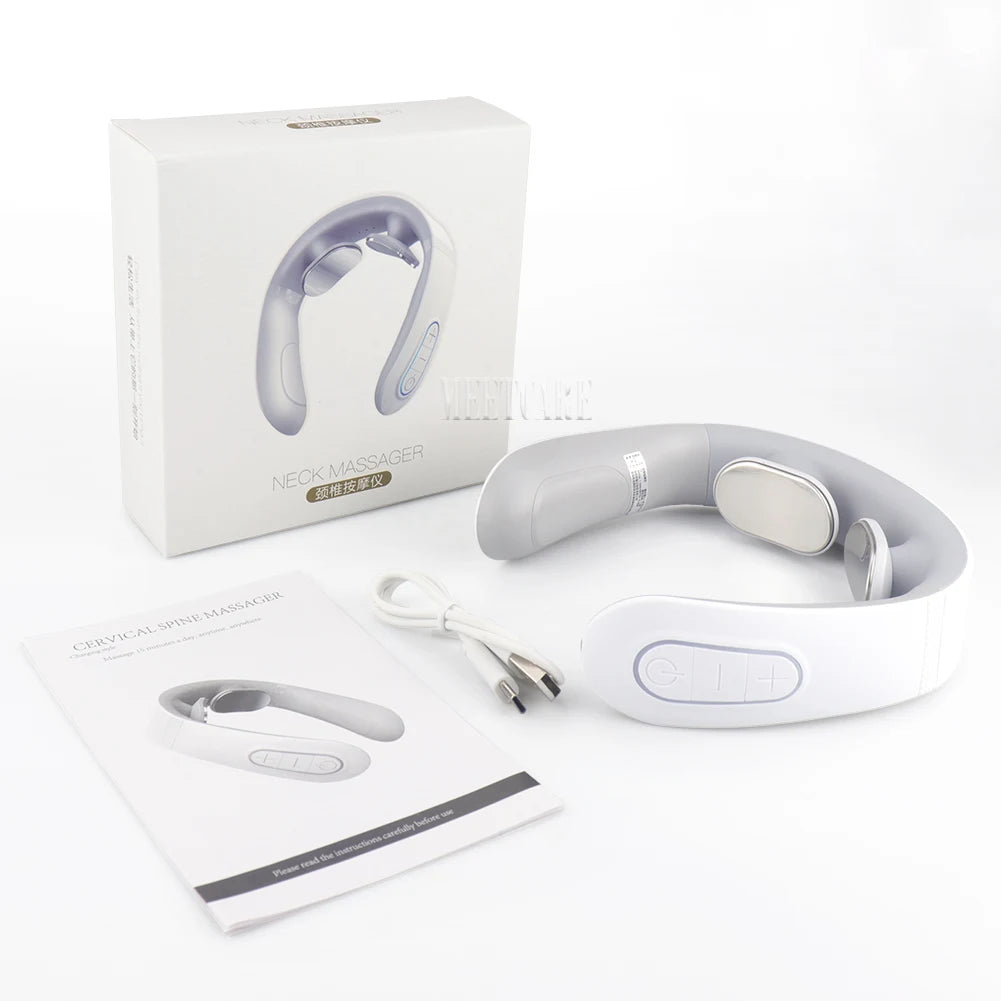 TENS Pulse Back Neck Massage Wireless Smart Sholder Cervical Massager Heating Muscle Punch Beating Health Care Tool