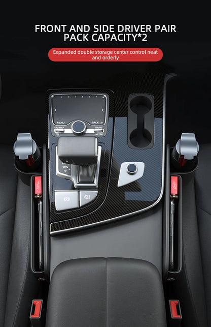 Universal Car Seat Gap Organizer Storage Box Multifunction Leather Crevice Side Storage Pocket Wallet Keys Card with Cup Holder Beauty World Shop
