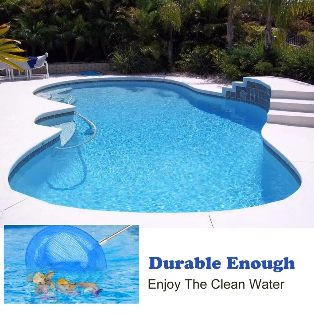 2023 New Telescopic Swimming Pool Net Rake Clear Cleaner Scoop Leaf Stainless Steel Skimmer Mesh Frame Kids Outdoor Fish Nett Beauty World Shop