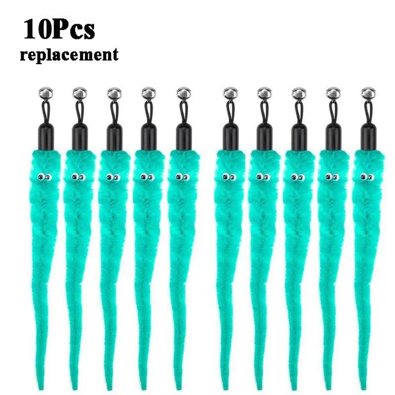 Replace Plush Cat Toy Accessories Worms Replacement Head Funny Cat Stick Pet Toys 5/10/6/11 Pcs Beauty World Shop