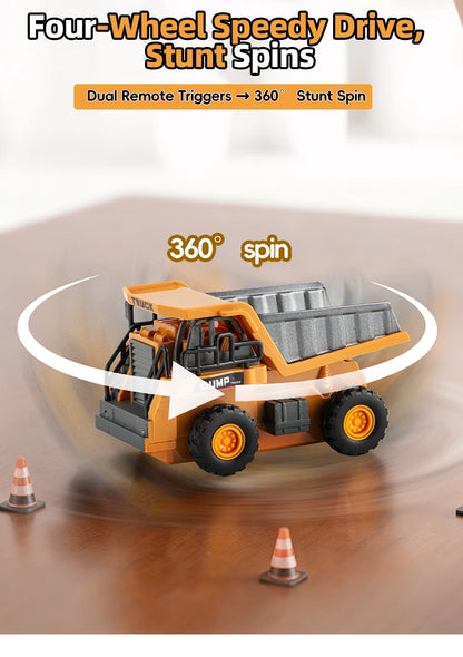 ZWN 1:64 RC Model Car 2.4G Remote Control Excavator Dump Truck Forklift Alloy Plastic Simulation Construction Vehicle Kids Toy Beauty World Shop