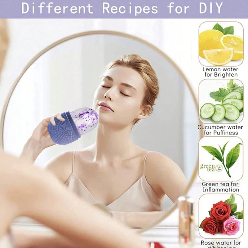 Ice Roller for Face and Eyes Silicone Ice Mold, Cooling and Firming Facial Skin Ice Roller Leak-proof Reusable Facial Care Tool Beauty World Shop