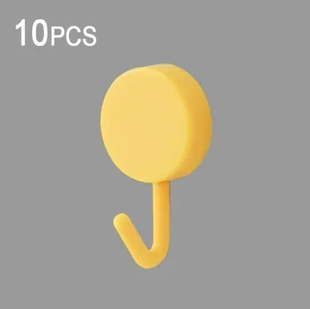 10PCS Self Adhesive Wall Hook Strong Without Drilling Coat Bag Bathroom Door Kitchen Towel Hanger Hooks Home Storage Accessories Beauty World Shop