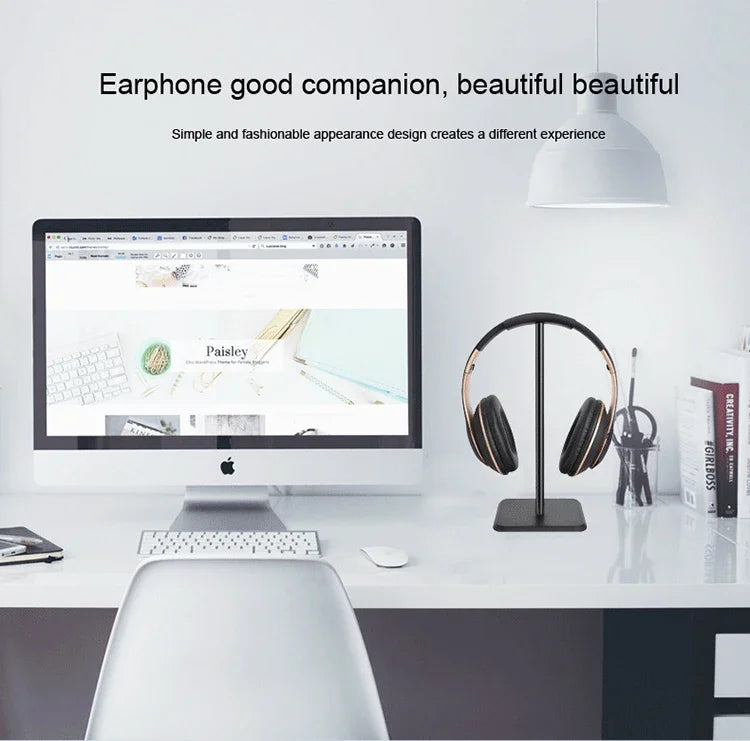 Black and White Earphone Holder Detachable Computer Esports Game Headset Desktop Storage Universal Display Rack for All Headsets
