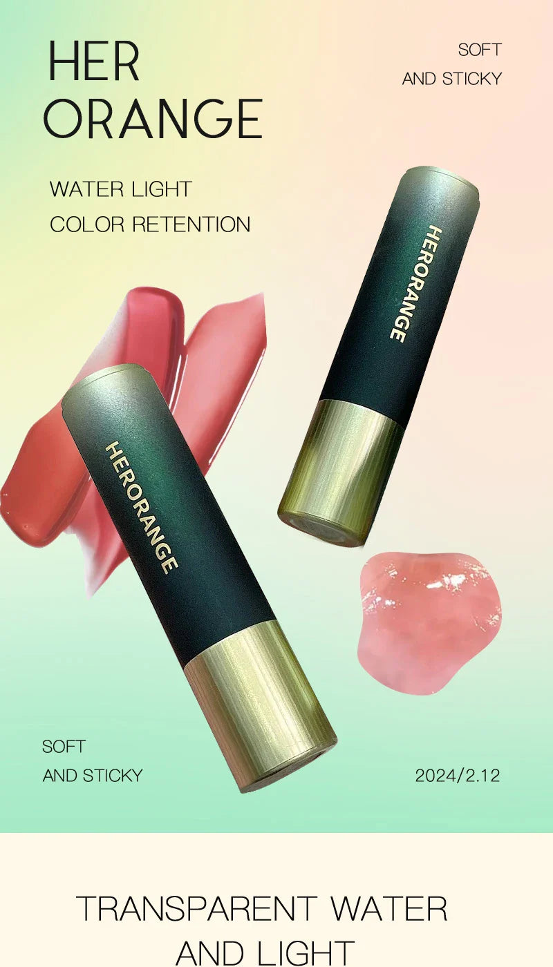 HERORANGE Heart-Shaped Moisturizing Lipstick: Mirror-Like Shine with Hydrating Formula - Natural Look for a Dewy, Radiant Finish Beauty Trend Shop