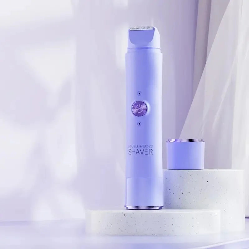 2-in-1 Wireless Rechargeable Electric Shaver, Suitable for Women - Dual Head Bikini Trimmer, Suitable for Both Dry and Wet Use Beauty World Shop
