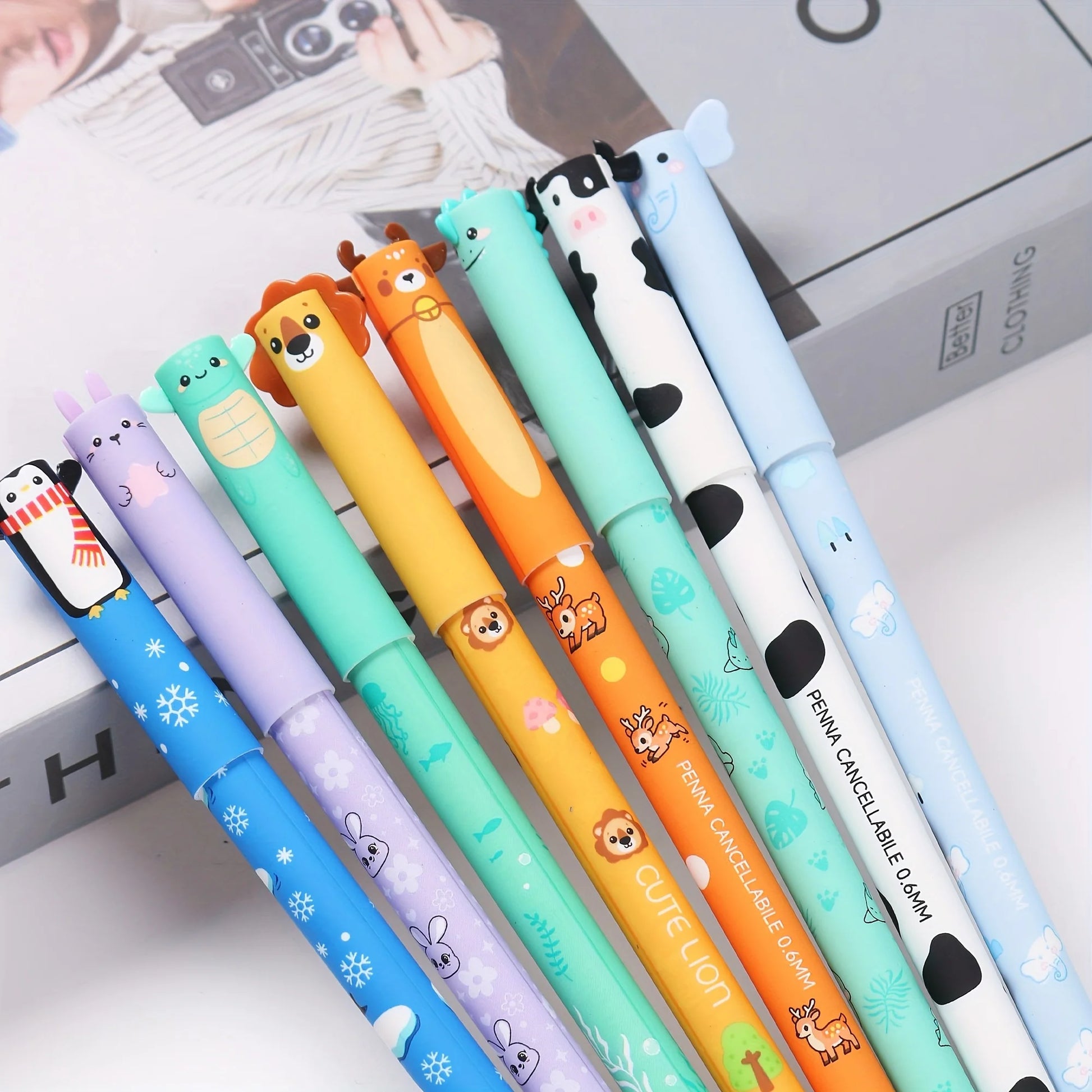 8/16pcs Animal-Shaped Erasable Pens for Journaling, Writing, Office Supplies, Gift Ideas, Office Stationery, Cute Writing Tools Beauty World Shop