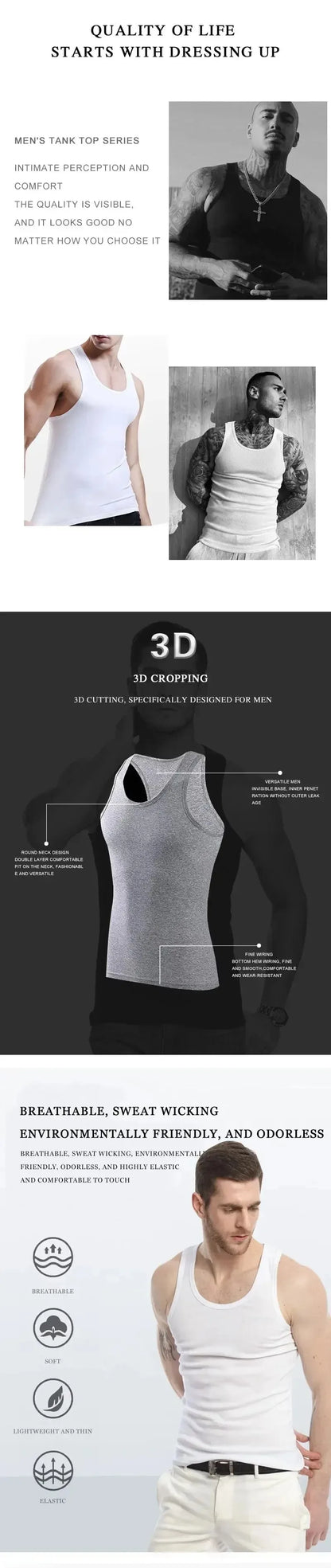 2025 New Men's summer lightweight cotton tight vest, casual family pajamas, outdoor tight top, breathable quick-drying vest Beauty Trend Shop
