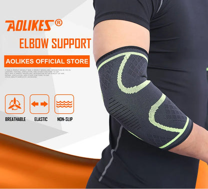 AOLIKES 1PCS Elbow Support Elastic Gym Sport Elbow Protective Pad Absorb Sweat Sport Basketball Arm Sleeve Elbow Brace Beauty World Shop