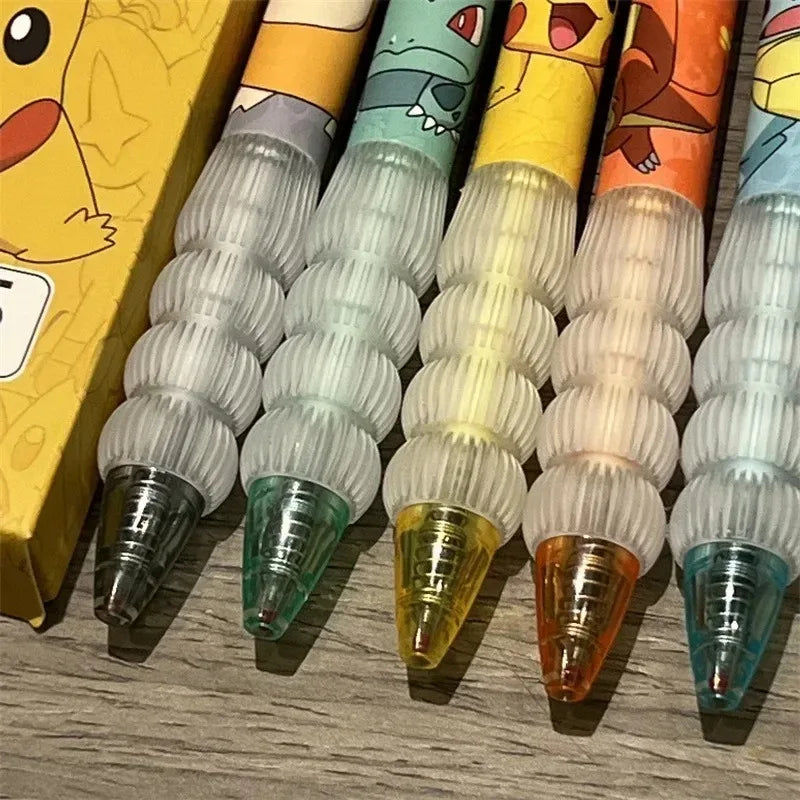 5pcs Pokemon Pen Set Pikachu Squirtle Charmander, Press Gel Pen Cute Anime School Office Supplies Stationery Gift for Kids Beauty World Shop