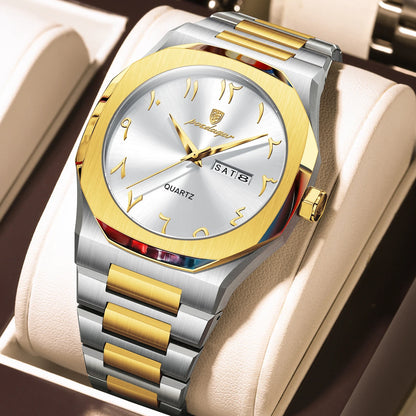 POEDAGAR Original Luxury Men's Watch Waterproof Week Date Fashion Men Wristwatch Quartz Stainless Steel Man Watches Reloj Hombre Beauty World Shop